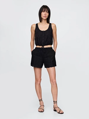 High Rise Eyelet Easy Shorts