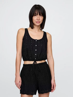 Cinched-Hem Cropped Top