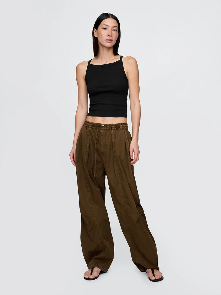 Modern Apron-Neck Crop Tank Top