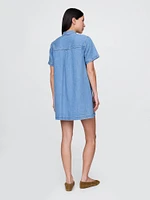 UltraSoft Denim Popover Mini Dress