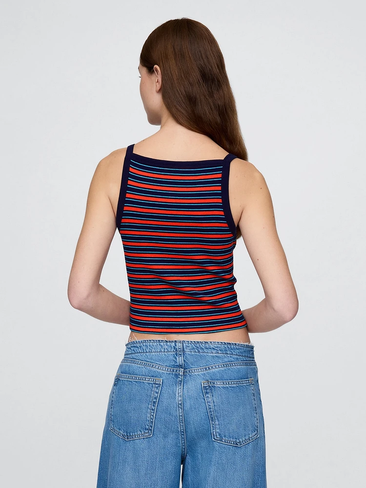 Modern Apron-Neck Crop Tank Top