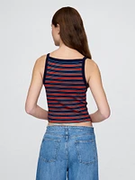 Modern Apron-Neck Crop Tank Top