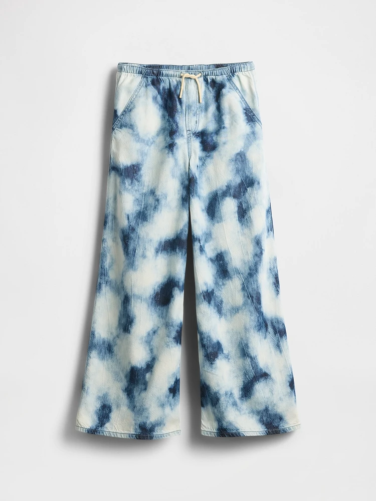Kids UltraSoft Denim Tie-Dye Easy Baggy Pants