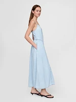 Denim Seamed Maxi Dress