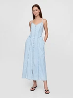 Denim Seamed Maxi Dress