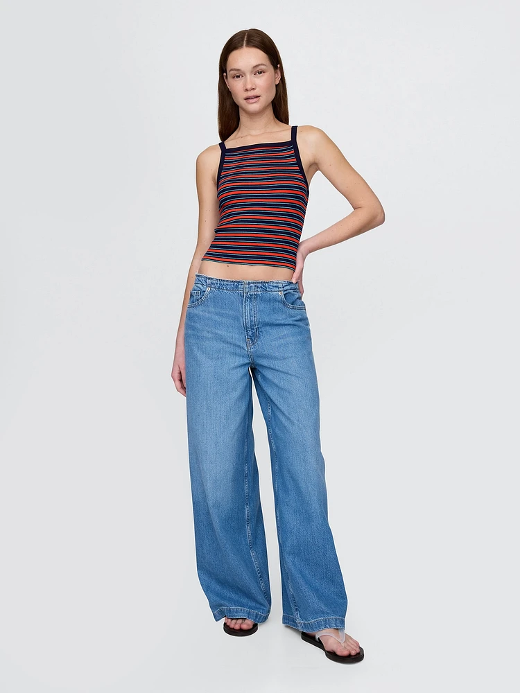 Modern Apron-Neck Crop Tank Top