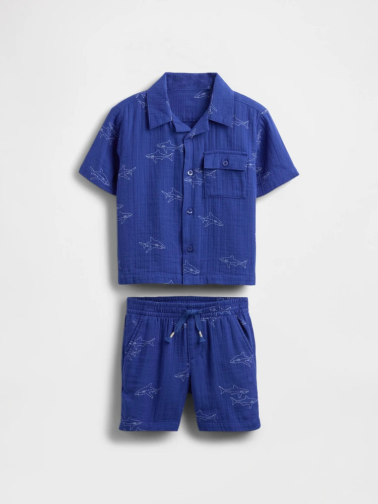 Baby & Toddler Crinkle Gauze Cabana Set
