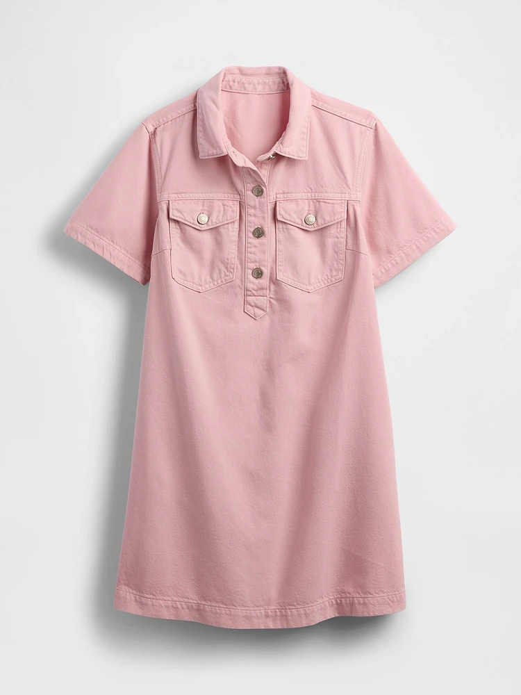 UltraSoft Denim Popover Mini Dress