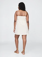 Linen-Blend Mini Dress