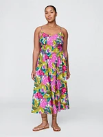 Floral V-Neck Midi Dress