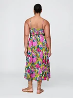 Floral V-Neck Midi Dress