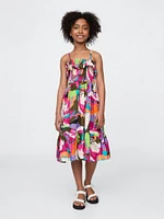 Kids Smocked Ruffle Midi Dress