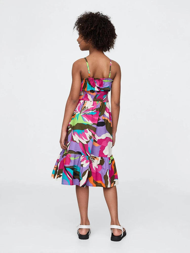 Kids Smocked Ruffle Midi Dress