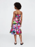 Kids Smocked Ruffle Midi Dress
