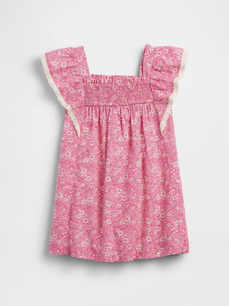 Baby & Toddler Poplin Flutter-Sleeve Dress