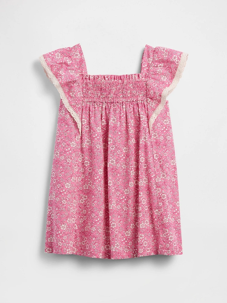Baby & Toddler Poplin Flutter-Sleeve Dress