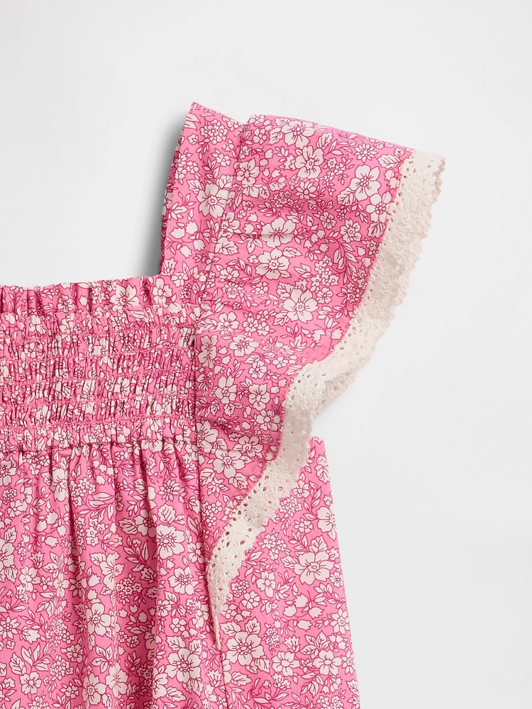 Baby & Toddler Poplin Flutter-Sleeve Dress