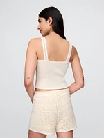 Crochet Cropped Sweater Tank Top