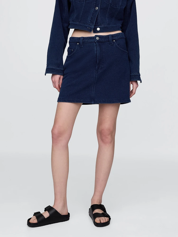 French Terry Denim Skirt