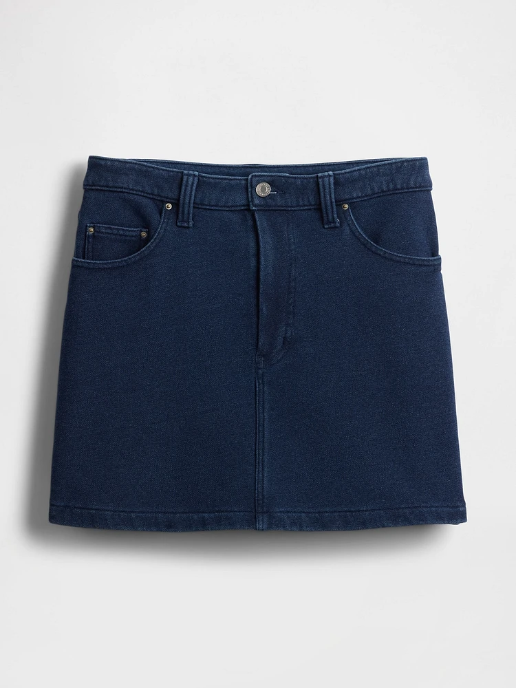 French Terry Denim Skirt