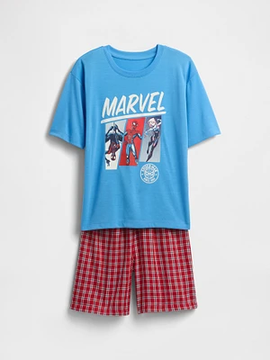 Kids Marvel Recycled Spider-Man PJ Short Set