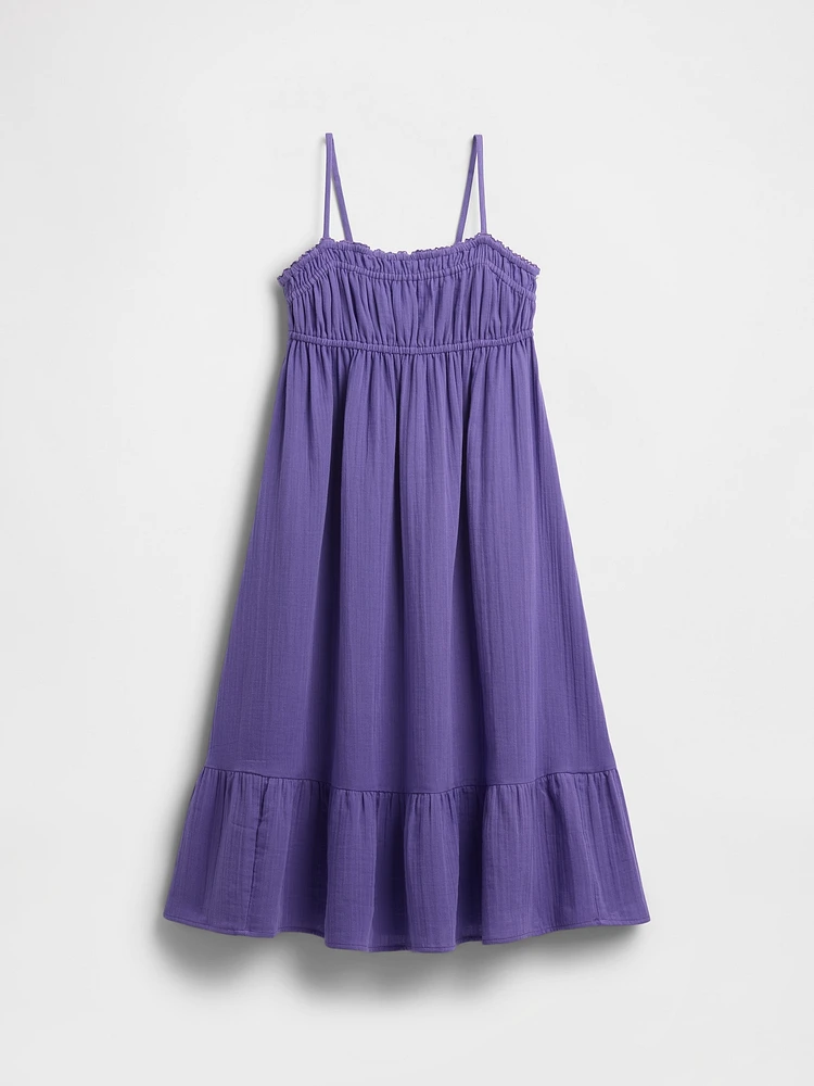 Kids Crinkle Gauze Midi Dress