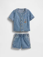 Baby Denim Jersey Outfit Set