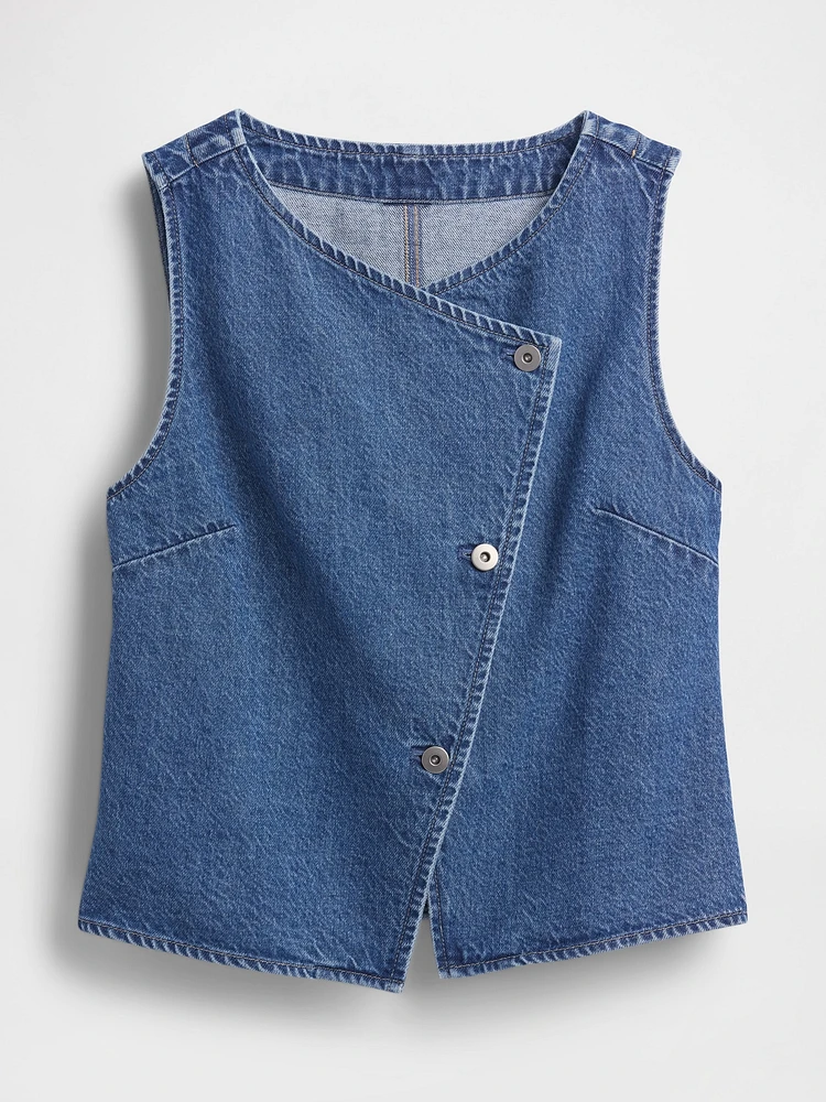 Denim Asymmetrical Vest