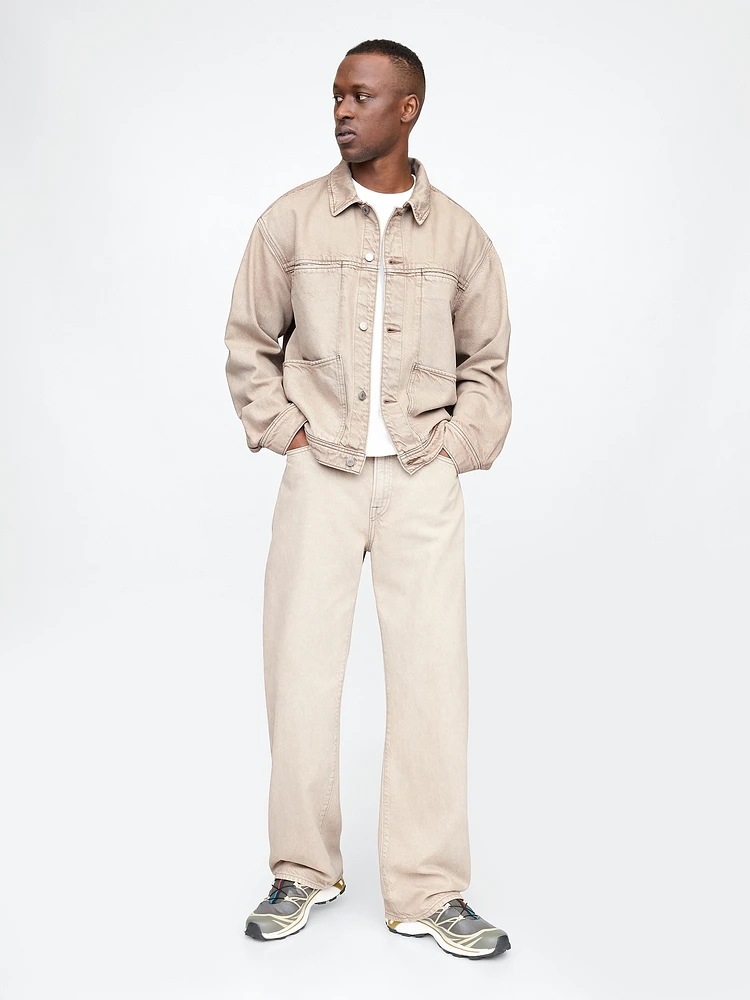 Veste à coupe carrée en denim emblématique Douceur suprême