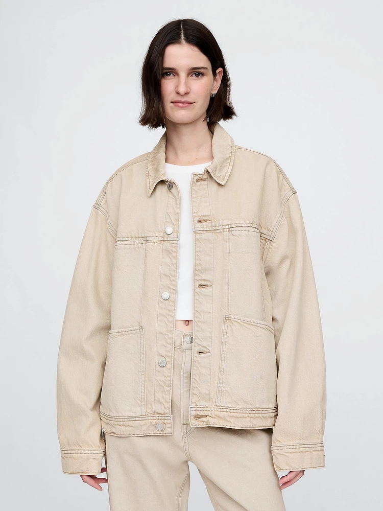 Veste à coupe carrée en denim emblématique Douceur suprême