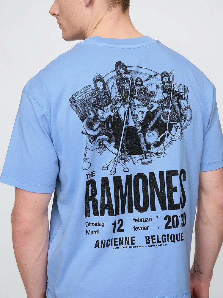 T-shirt épais court à imprimé Ramones