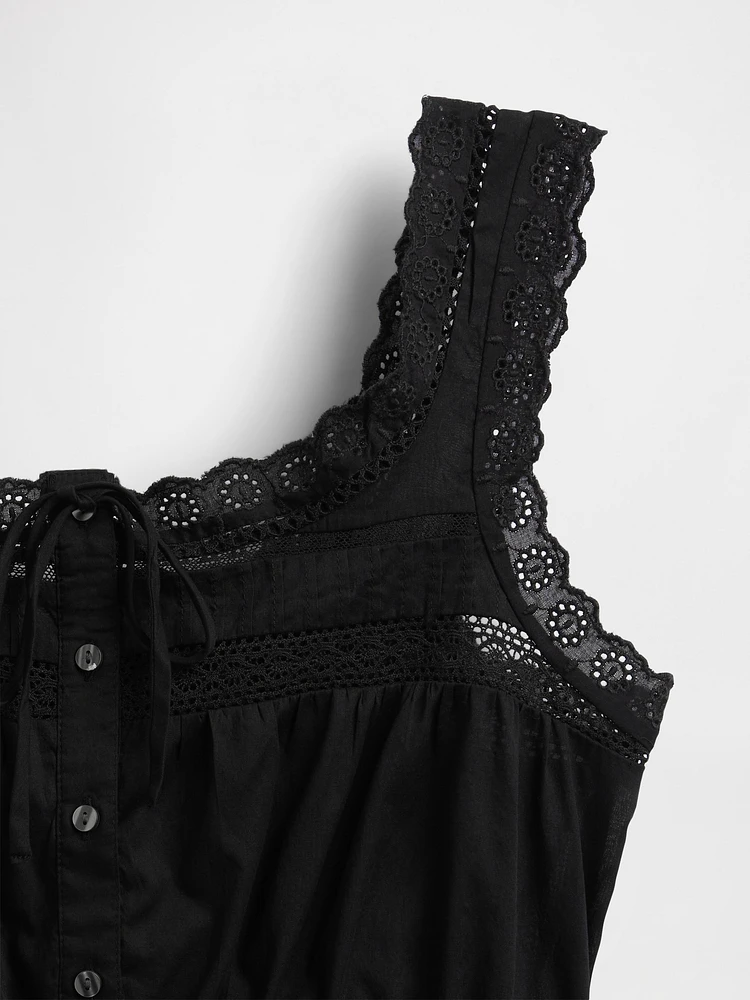 Lace-Trim Peplum Crop Top