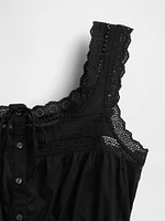 Lace-Trim Peplum Crop Top