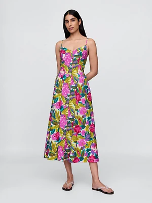 Floral V-Neck Midi Dress