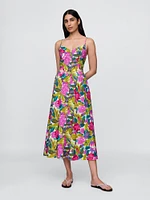 Floral V-Neck Midi Dress