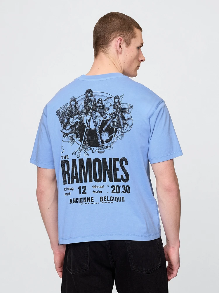 T-shirt épais court à imprimé Ramones