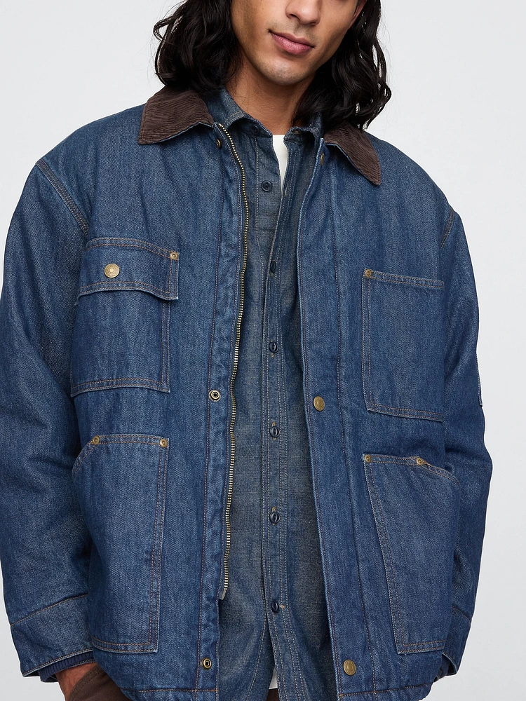 Oversized Heavyweight Denim Lined Chore Jacket