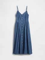 Denim Seamed Maxi Dress