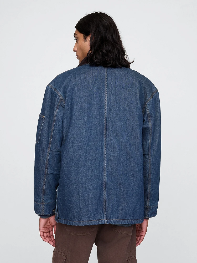 Oversized Heavyweight Denim Lined Chore Jacket