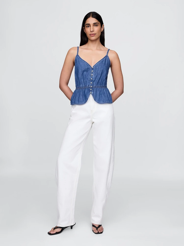 Denim Peplum Cami