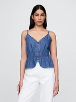Denim Peplum Cami