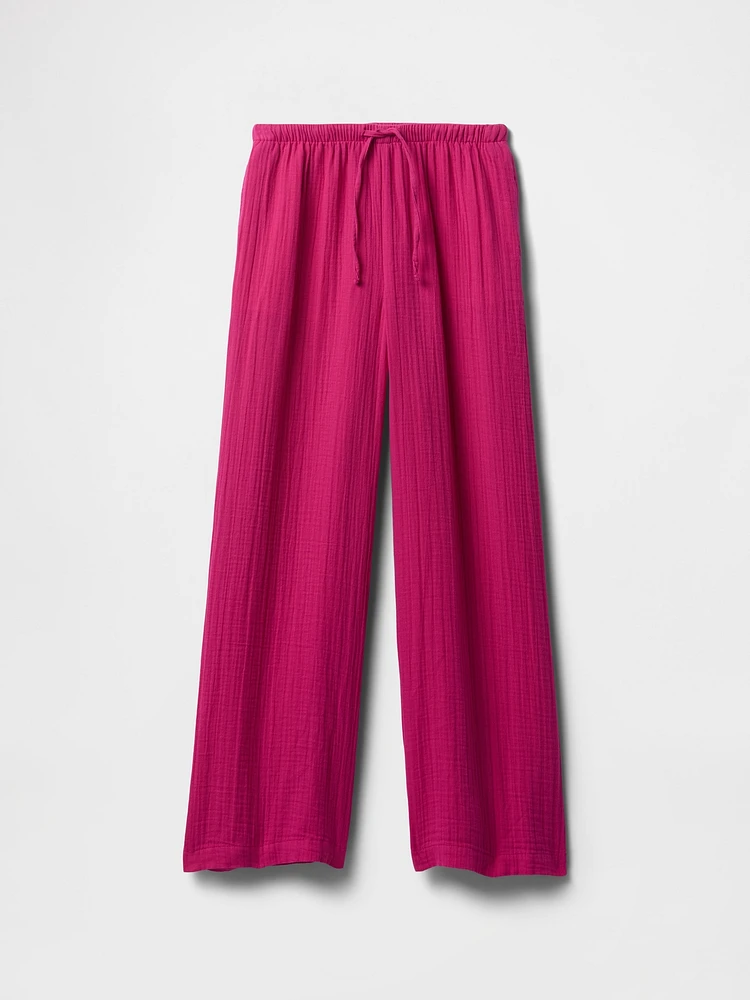 Kids Crinkle Gauze Easy Wide-Leg Pants
