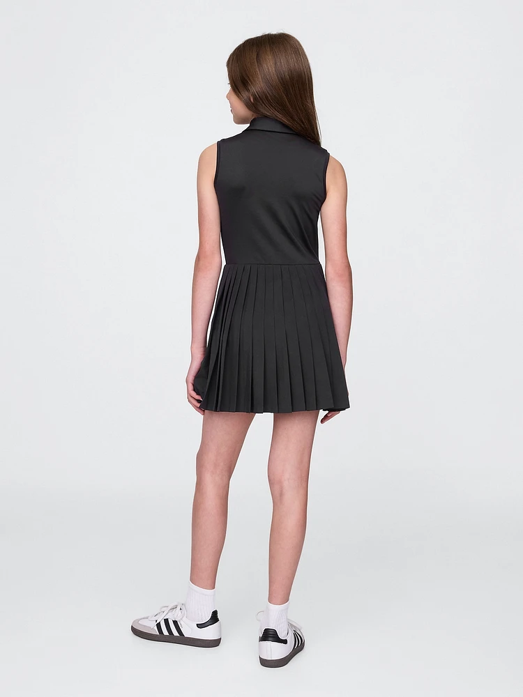 Kids Pleated Active Polo Shirt Dress
