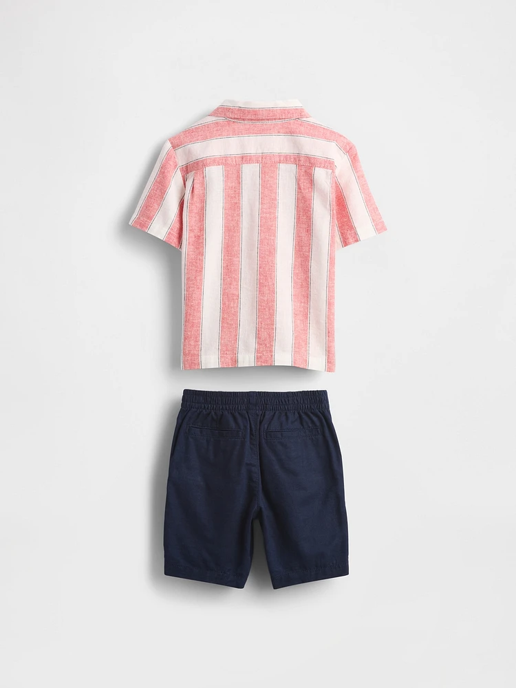 Baby & Toddler Linen-Cotton Cabana Outfit Set