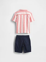 Baby & Toddler Linen-Cotton Cabana Outfit Set