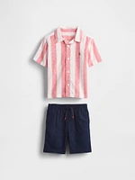 Baby & Toddler Linen-Cotton Cabana Outfit Set