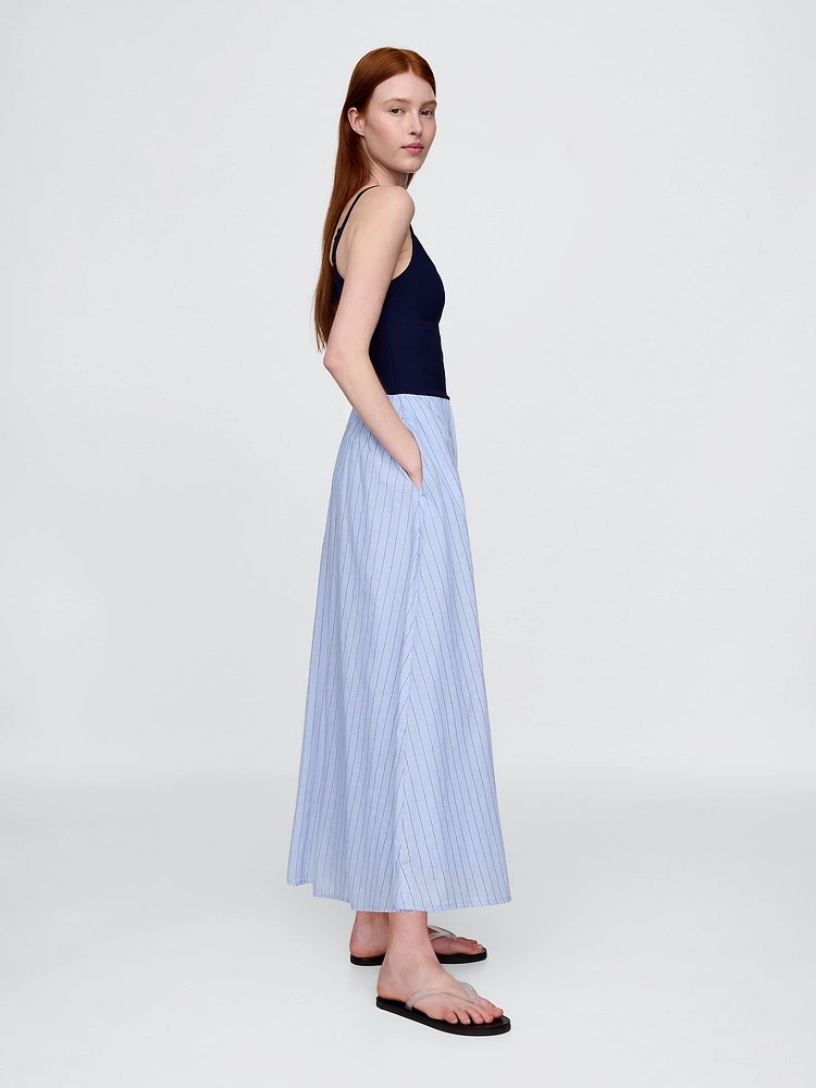 Compact Jersey Mixed Media Maxi Dress