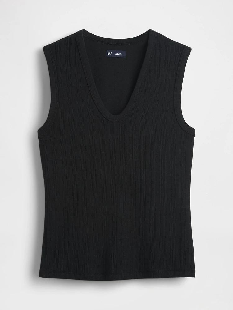 Sheer Modern Rib Tank Top