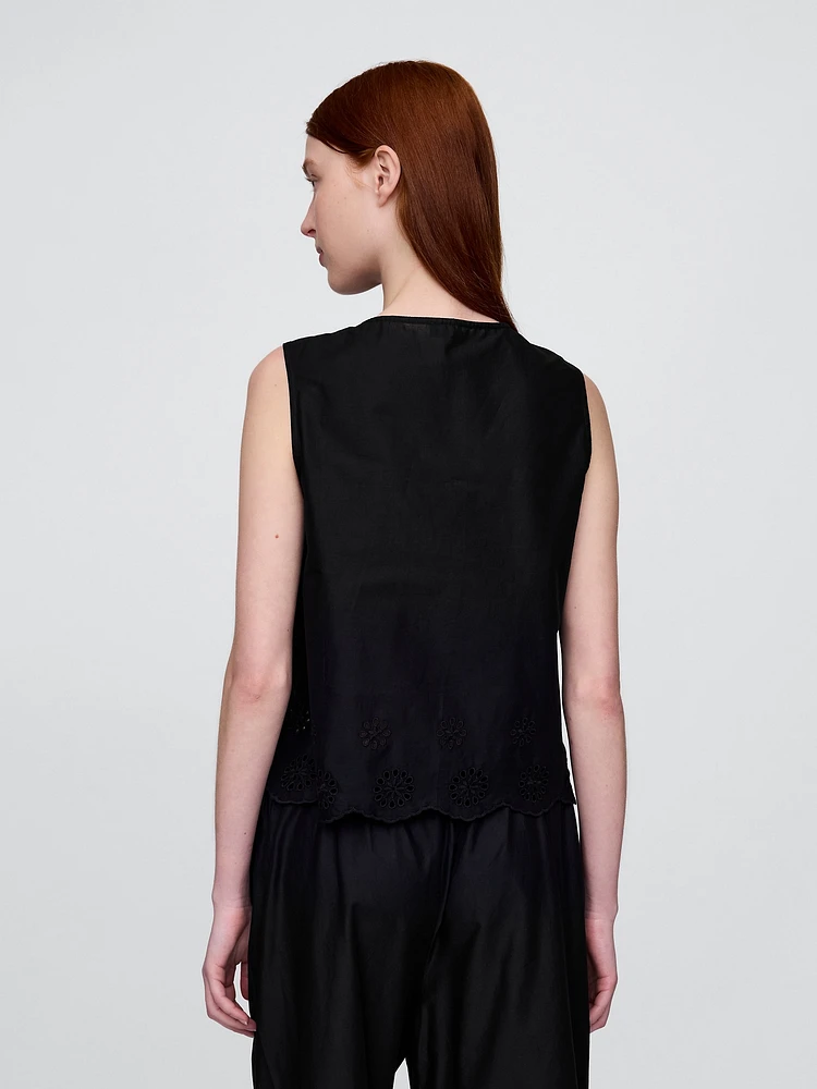 Eyelet Hem PJ Top