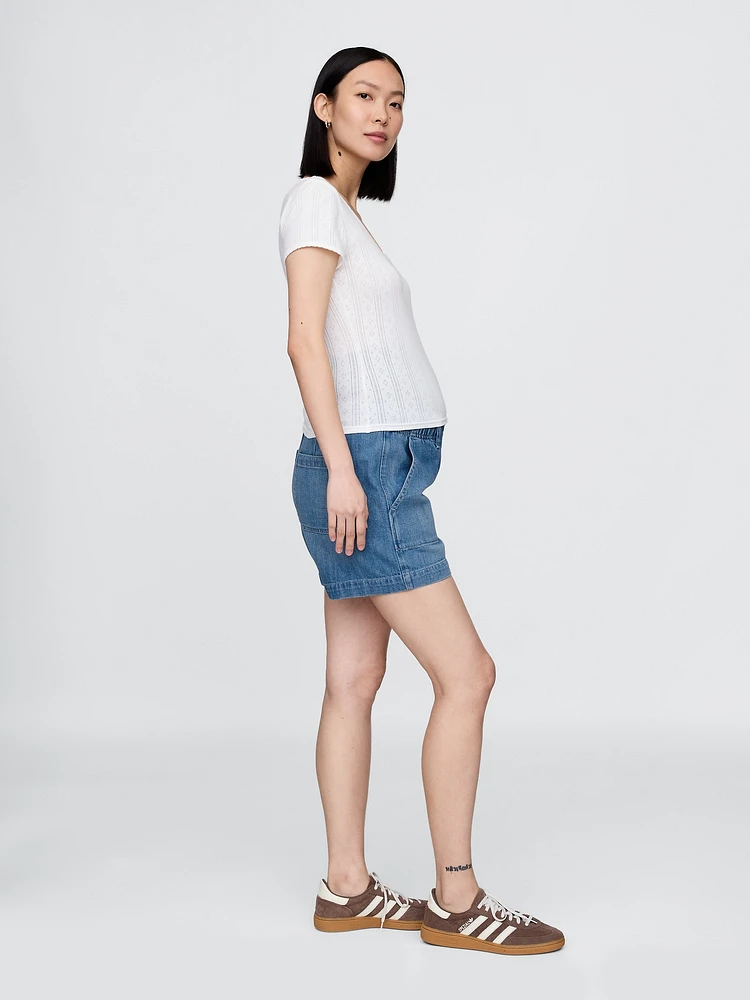 Maternity Full Panel Easy Denim Shorts